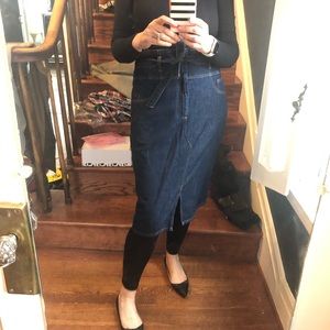 Mango High Waisted Denim Skirt/ Size M /EUC